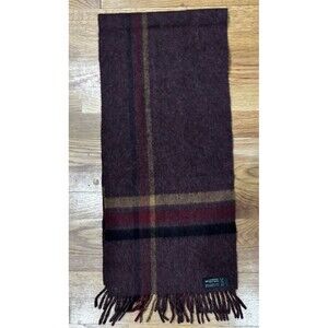 100% Cashmere Plaid Scarf with Fringe MINT Made In Germany